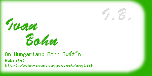 ivan bohn business card